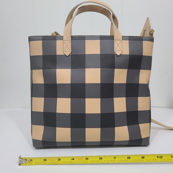Madewell Zip Top Transport Crossbody Tote Bag Gingham Buffalo Check Plaid NWT - Picture 5 of 10